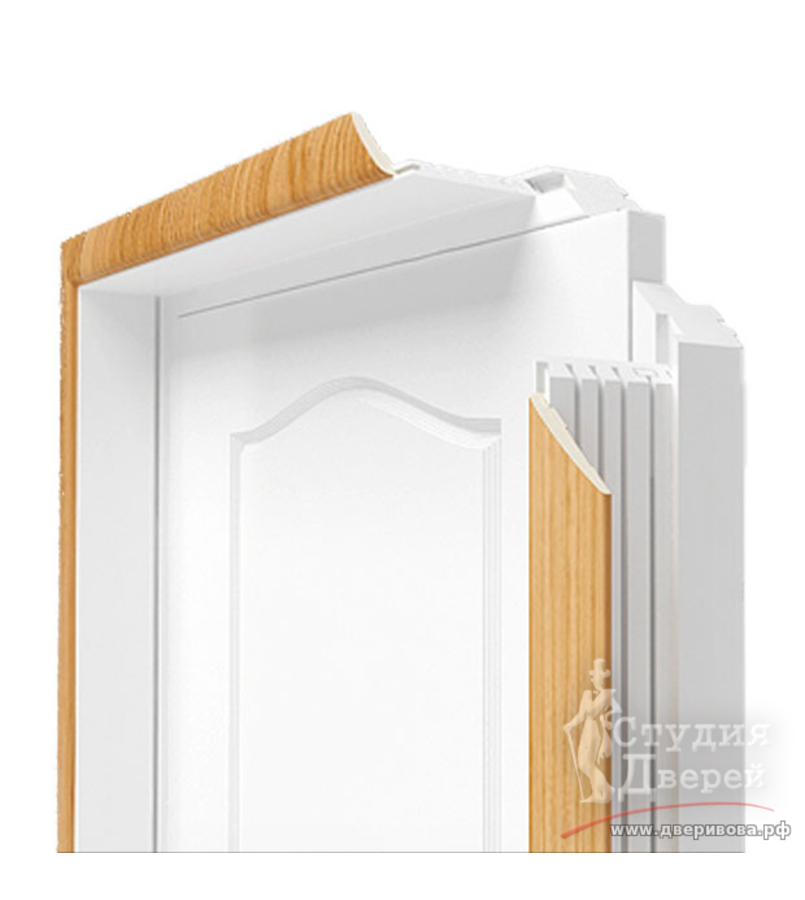 Наличник плоский телескопический Эко-шпон 24х70х2150 кедр снежный