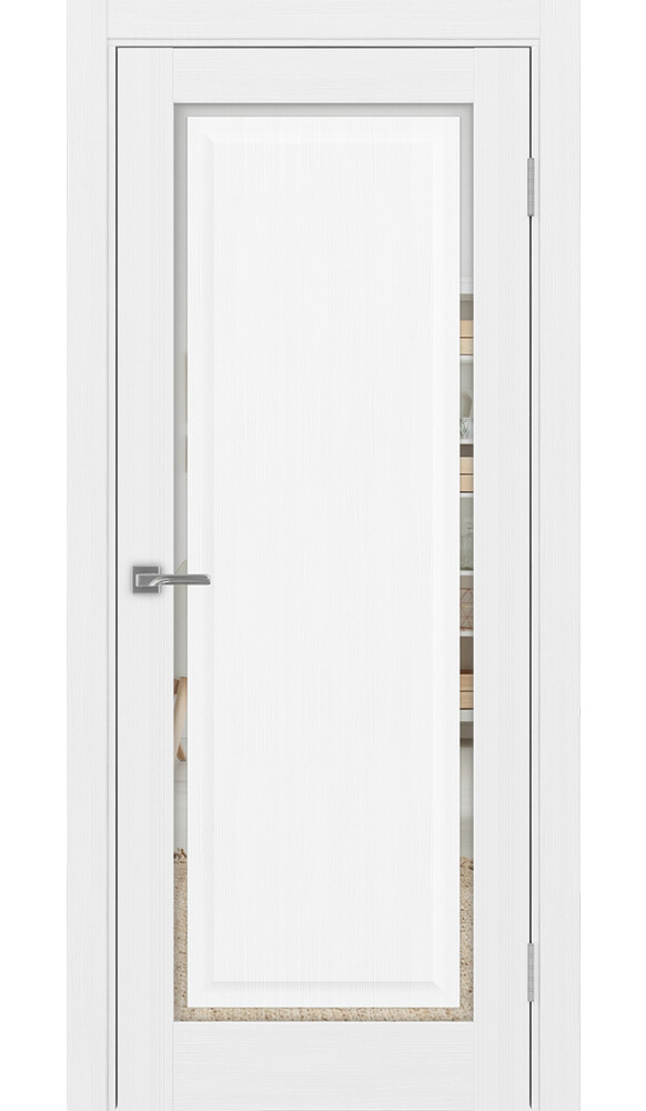 Дверь Тоскана 601С.21 ЭКО-шпон Белый лёд Зеркало