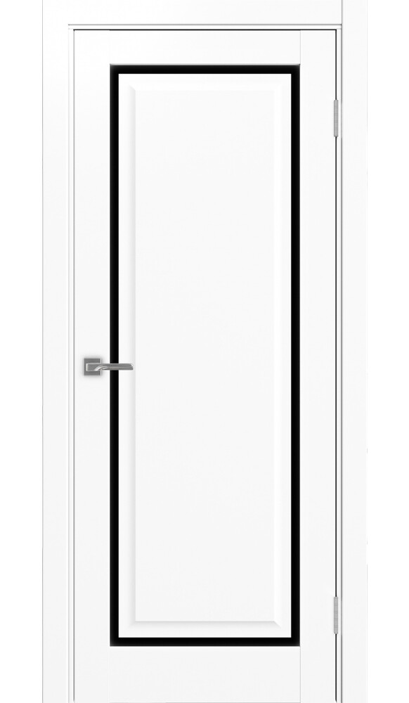 Дверь Тоскана 601С.21 ЭКО-шпон Белый снежный стекло LACчерный