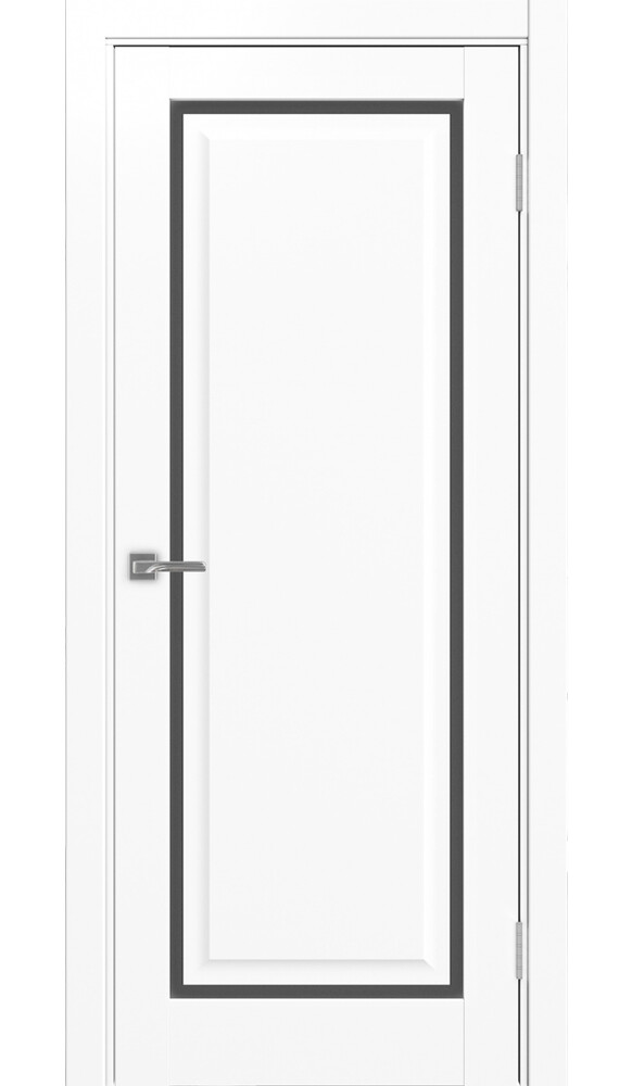 Дверь Тоскана 601С.21 ЭКО-шпон Белый снежный стекло Графит матовое