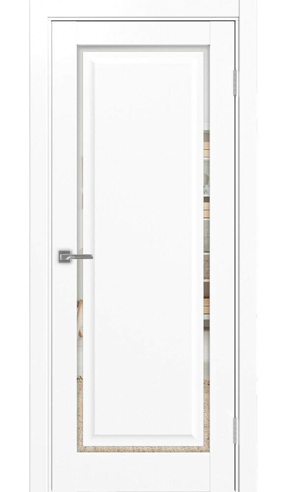 Дверь Тоскана 601С.21 ЭКО-шпон Белый снежный Зеркало