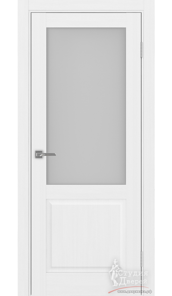 Дверь Тоскана 602.21 ЭКО-шпон Белый лёд стекло Мателюкс