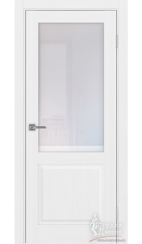 Дверь Тоскана 602.21 ЭКО-шпон Белый лёд стекло Прозрачное