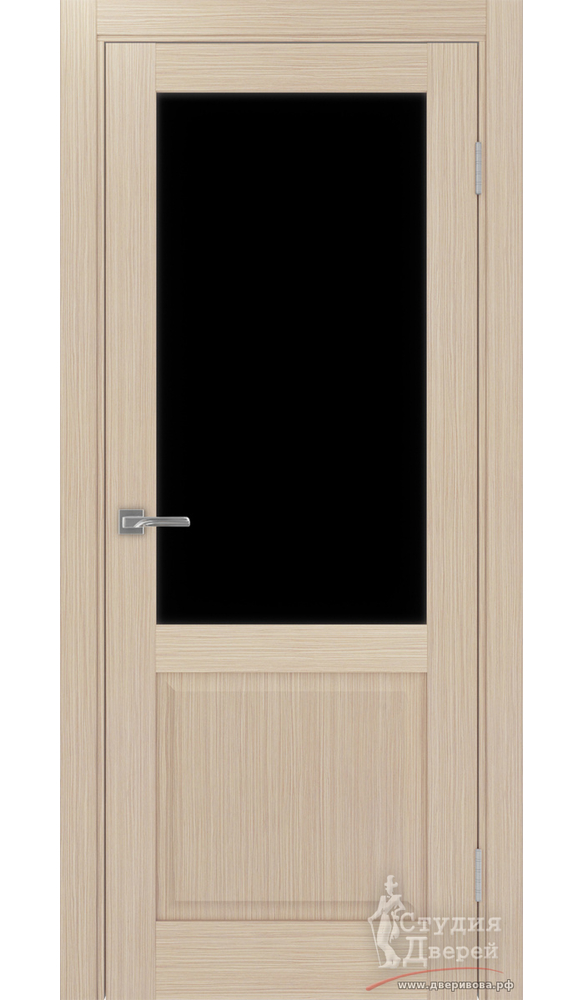 Дверь Тоскана 602.21 ЭКО-шпон Дуб беленый FL стекло LACчерный