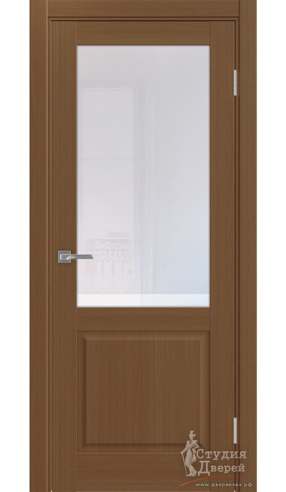 Дверь Тоскана 602.21 ЭКО-шпон Орех NL стекло Прозрачное