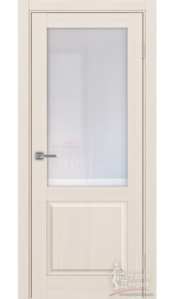 Дверь Тоскана 602.21 ЭКО-шпон Ясень перламутровый стекло Прозрачное