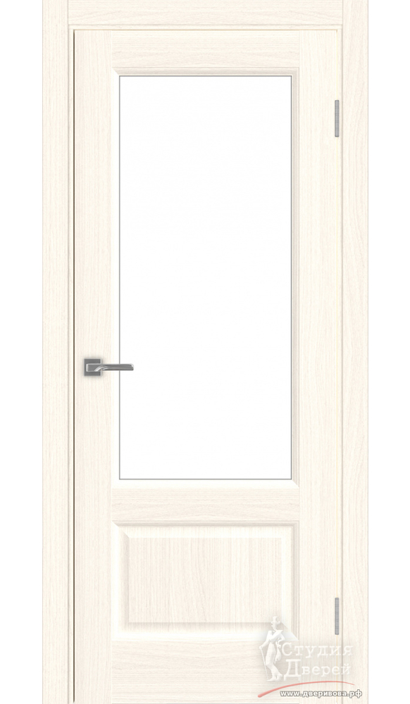 Дверь Тоскана Neo 640.21 ЭКО-шпон Ясень светлый стекло LACбелый