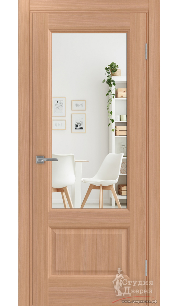 Дверь Тоскана Neo 640.21 ЭКО-шпон Ясень тёмный Зеркало/Зеркало