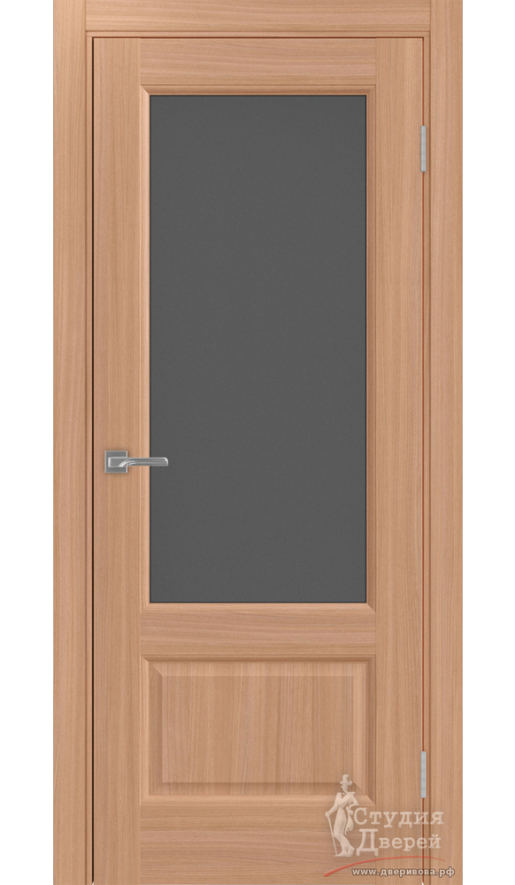 Дверь Тоскана Neo 640.21 ЭКО-шпон Ясень тёмный стекло Графит матовое