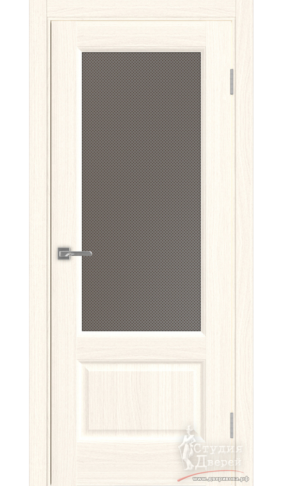 Дверь Тоскана Neo 640.21 ЭКО-шпон Ясень светлый стекло Пунта бронза