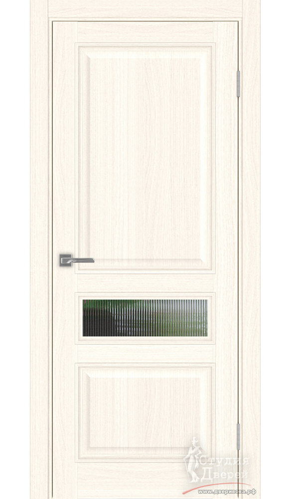 Дверь Тоскана 631.121 багет ЭКО-шпон Ясень светлый стекло Мору