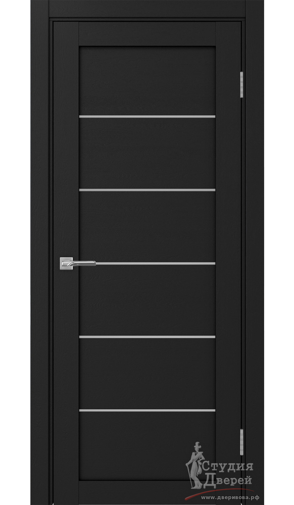 Дверь Турин 506.12 ЭКО-шпон Антрацит стекло Мателюкс