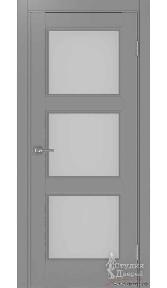 Дверь Турин Neo 530.222 ЭКО-шпон Серый стекло Мателюкс