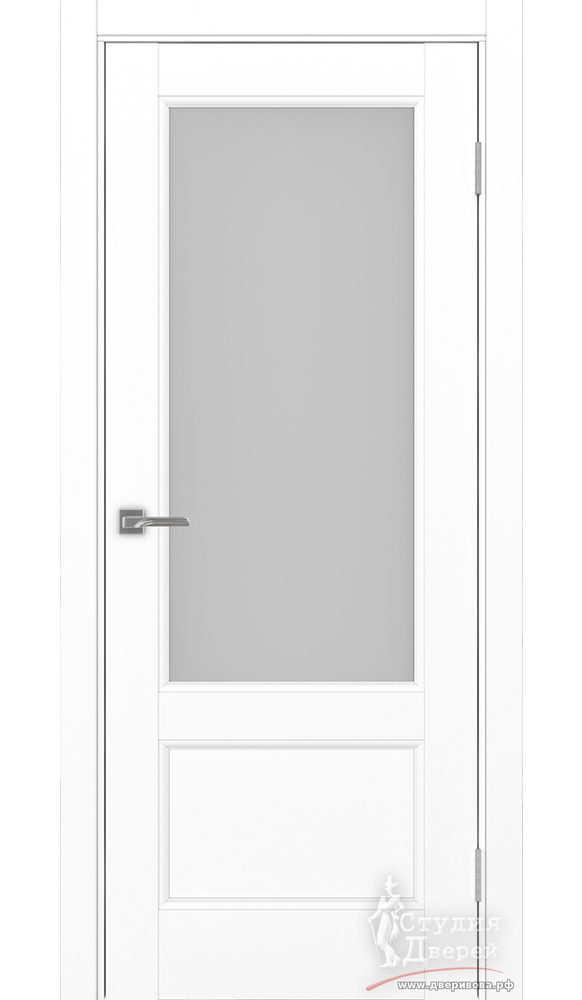 Дверь Турин Neo 540ПФ.21 ЭКО-шпон Белый снежный стекло Мателюкс