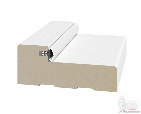 Стойка порога с уплотнителем 65*26*2070мм. ЭКО-шпон Белый снежный