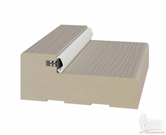 Стойка порога с уплотнителем 65*26*2070мм. ЭКО-шпон Ясень перламутровый