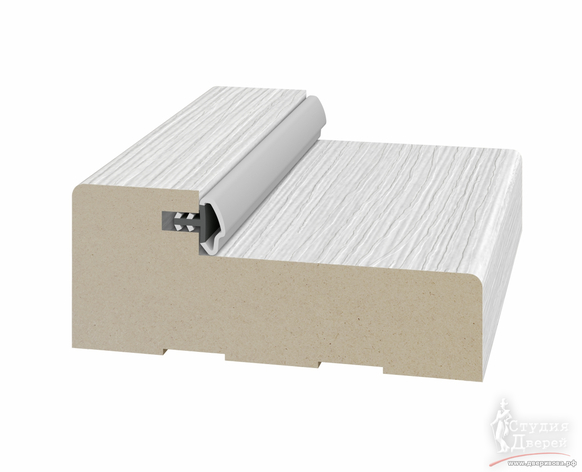 Стойка порога с уплотнителем 65*26*2070мм. ЭКО-шпон Ясень серебристый