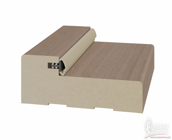 Стойка порога с уплотнителем 65*26*2070мм. ЭКО-шпон Ясень тёмный