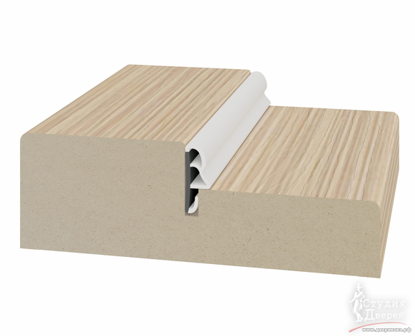 Стойка порога с уплотнителем 80*26*2070мм. ЭКО-шпон Дуб беленый FL