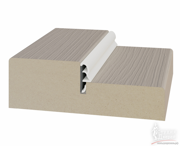 Стойка порога с уплотнителем 80*26*2070мм. ЭКО-шпон Ясень перламутровый