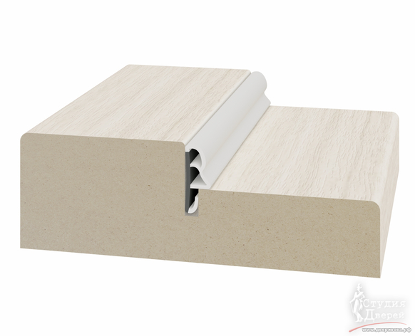 Стойка порога с уплотнителем 80*26*2070мм. ЭКО-шпон Ясень светлый