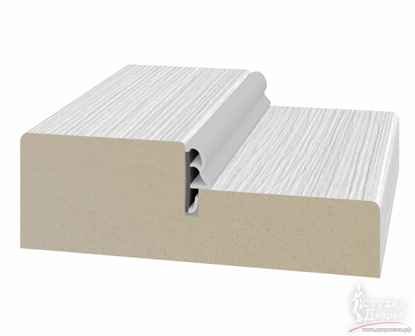 Стойка порога с уплотнителем 80*26*2070мм. ЭКО-шпон Ясень серебристый