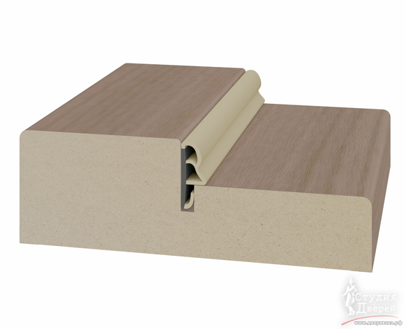 Стойка порога с уплотнителем 80*26*2070мм. ЭКО-шпон Ясень тёмный
