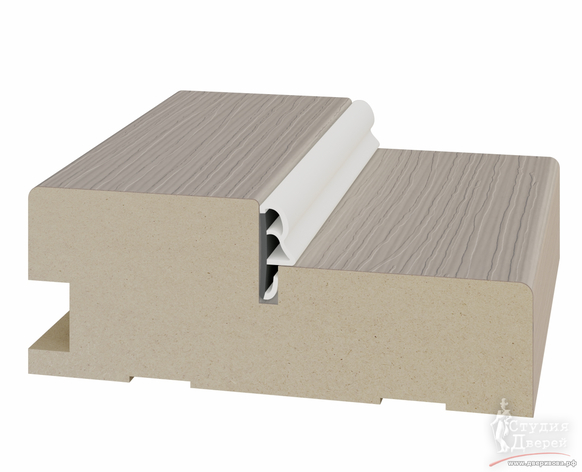 Стойка коробки с уплотнителем 80*30*2070мм. ЭКО-шпон Ясень перламутровый