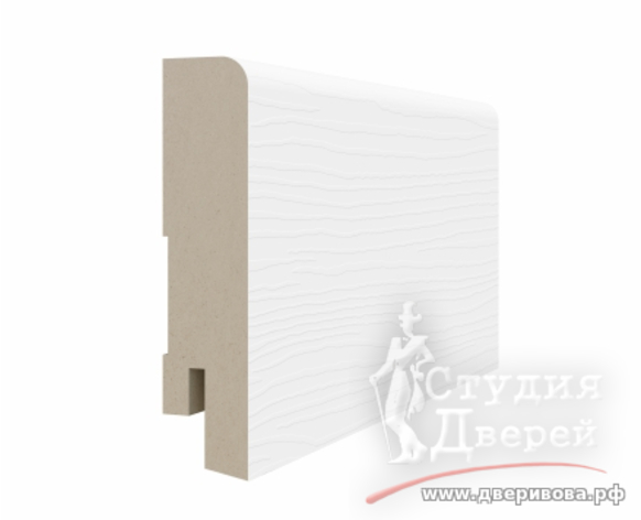 Плинтус 70*16*2070мм. ЭКО-шпон Белый лёд