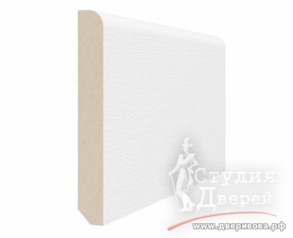 Плинтус 70*10*2070мм. ЭКО-шпон Белый снежный