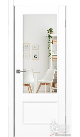 Дверь Турин Neo 540ПФ.21 ЭКО-шпон Белый снежный Зеркало/Зеркало