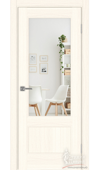 Дверь Турин Neo 540ПФ.21 ЭКО-шпон Ясень светлый Зеркало/Зеркало