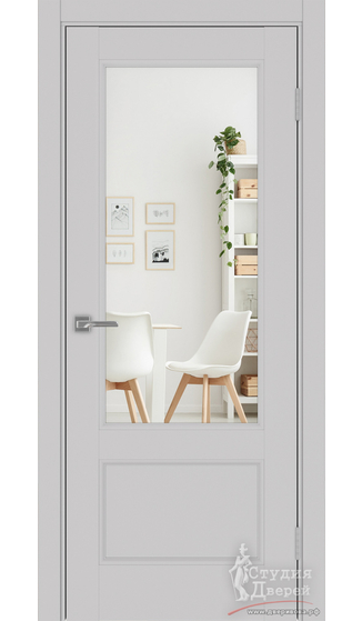 Дверь Турин Neo 540ПФ.21 ЭКО-шпон Пепельный Зеркало/Зеркало