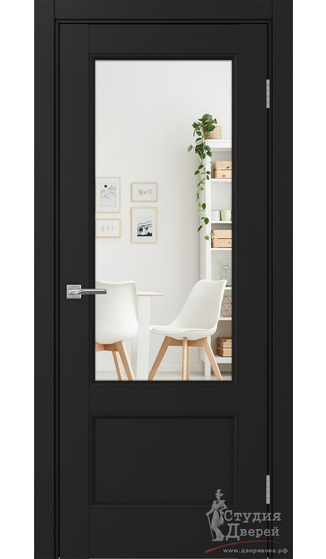 Дверь Турин Neo 540ПФ.21 ЭКО-шпон Антрацит Зеркало/Зеркало