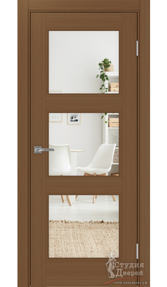 Дверь Турин Neo 530.222 ЭКО-шпон Орех NL стекло Зеркало/Зеркало