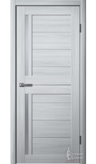 Полотно дверное LASTELLA 202 ПВХ ясень пепельный МАТОВОЕ стекло