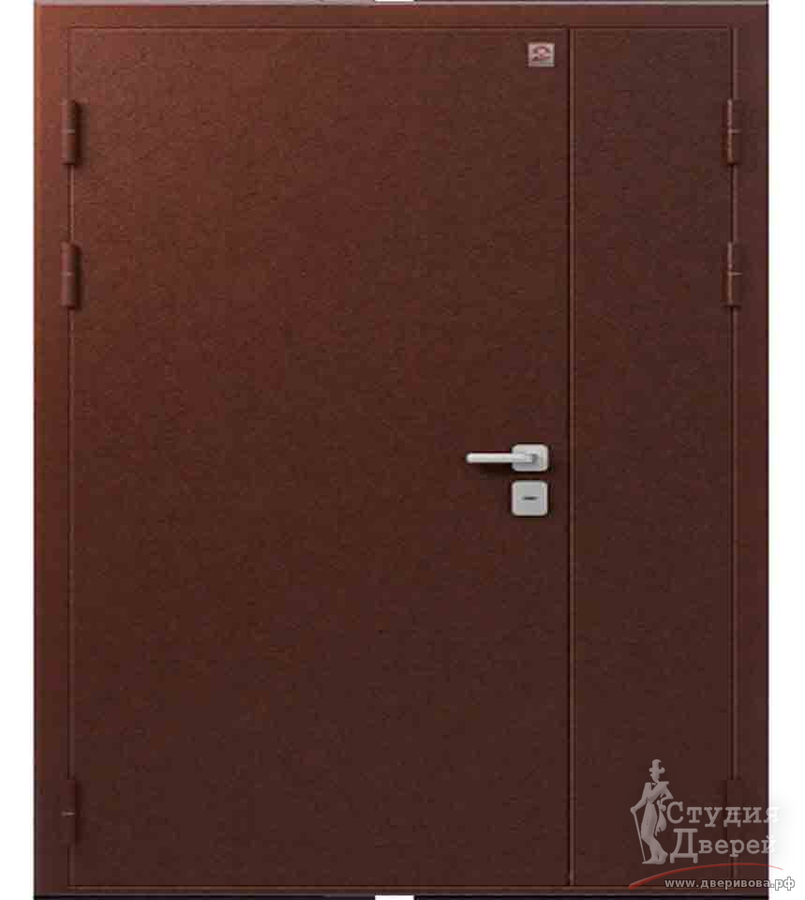 Дверь стальная В-130 Антик медь/Антик медь (двухстворчатая)