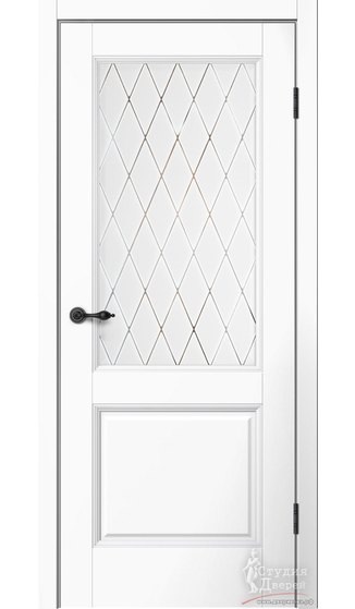 Полотно дверное MONE M93 Эмалит белый АНГЛИЙСКАЯ РЕШЕТКА