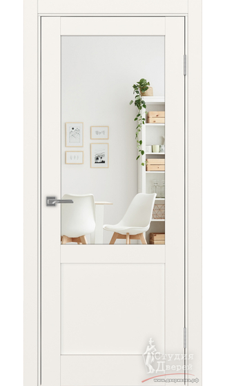 Дверь Турин 502.21 ЭКО-шпон Бежевый стекло Зеркало/Зеркало