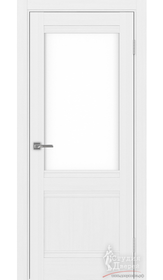 Дверь Турин 502U.21 ЭКО-шпон Белый лёд стекло LACбелый