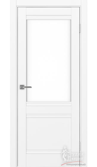 Дверь Турин 502U.21 ЭКО-шпон Белый снежный стекло LACбелый