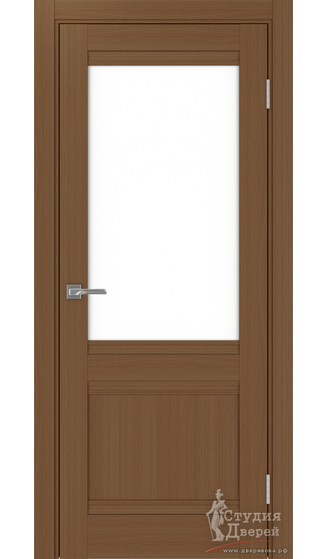 Дверь Турин 502U.21 ЭКО-шпон Орех NL стекло LACбелый