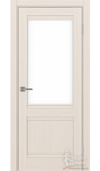 Дверь Турин 502U.21 ЭКО-шпон Ясень перламутровый стекло LACбелый