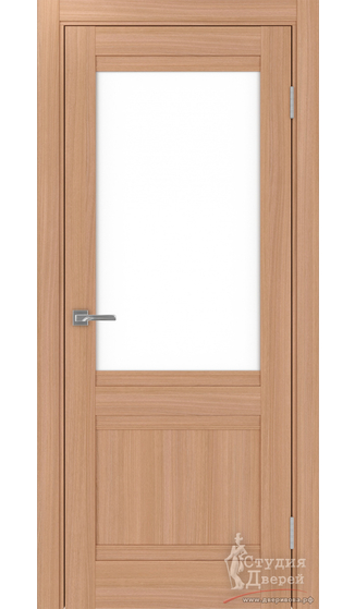 Дверь Турин 502U.21 ЭКО-шпон Ясень тёмный стекло LACбелый