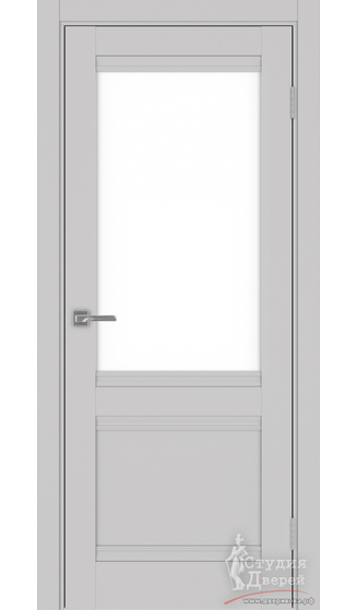 Дверь Турин 502U.21 ЭКО-шпон Пепельный стекло LACбелый