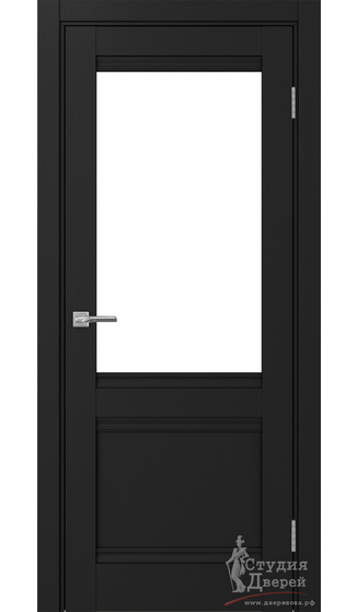 Дверь Турин 502U.21 ЭКО-шпон Антрацит стекло LACбелый