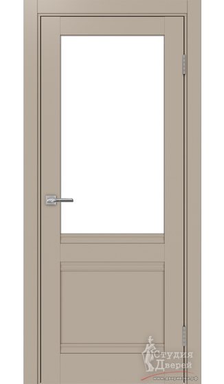 Дверь Турин 502U.21 ЭКО-шпон Мокко стекло LACбелый