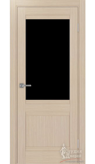 Дверь Турин 502U.21 ЭКО-шпон Дуб беленый FL стекло LACчерный