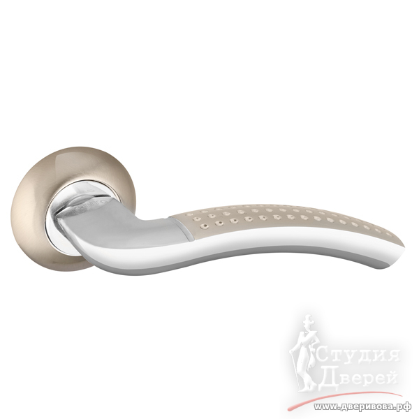 Ручка Punto (Пунто) раздельная R.TL54.ЛОГИКА 170mm SN/CP-3 мат. никель/хром 8x170мм M4(12х80х50)