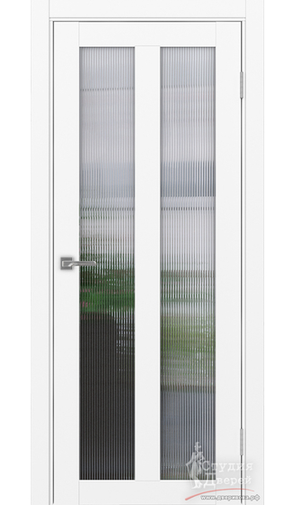 Дверь Турин 521.22 ЭКО-шпон Белый снежный стекло Мору